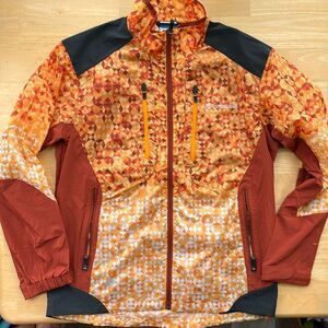 COLUMBIA Orange Patterned Windbreaker Medium